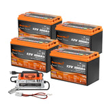 Enjoybot 12V 100Ah BT LiFePO4 Lithium Battery with Bluetooth & Low-Temp Protection, 1280Wh, 100A BMS