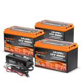 Enjoybot 12V 100Ah LiFePO4 Lithium Battery with Low-Temp Protection, 1280Wh, 100A BMS, Max 6S4P