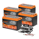 Enjoybot 12V 100Ah LiFePO4 Lithium Battery with Low-Temp Protection, 1280Wh, 100A BMS, Max 6S4P