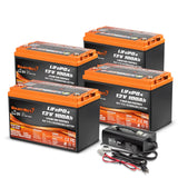 Enjoybot 12V 100Ah LiFePO4 Lithium Battery with Low-Temp Protection, 1280Wh, 100A BMS, Max 6S4P