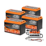 Enjoybot 12V 100Ah LiFePO4 Lithium Battery with Low-Temp Protection, 1280Wh, 100A BMS, Max 6S4P