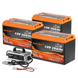 Enjoybot 12V 150Ah Self-Heating & Bluetooth Lithium Battery_3 Pack+43.8V 12A Charger