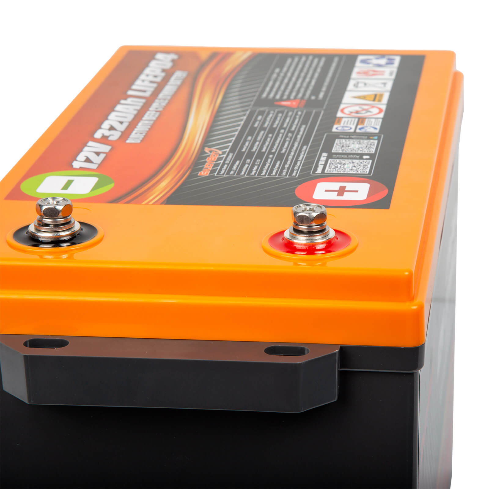 Enjoybot 12V 320Ah LiFePO4 Lithium Battery with Bluetooth, 4096Wh, For RV, Marine, Solar & Home Backup