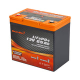 Enjoybot 12V 65Ah LiFePO₄ Lithium Battery with Bluetooth & Self-Heating, Group 22NF, 832Wh, 120A BMS