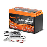 Enjoybot 12V 150Ah Group 31 LiFePO4 Lithium Battery with Bluetooth & Self-Heating, 1920Wh, 150A BMS