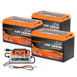 Enjoybot 36V LiFePO4 Lithium Trolling Motor Battery Set - 3 batteries