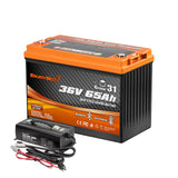 Enjoybot 36V 65AH Group 31 LiFePO4 Lithium Battery with Bluetooth & Self-Heating, 2496Wh, 120A BMS