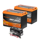 Enjoybot 36V 65AH Group 31 LiFePO4 Lithium Battery with Bluetooth & Self-Heating, 2496Wh, 120A BMS