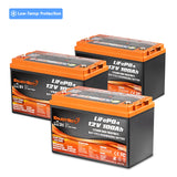 Enjoybot 36V 100Ah LiFePO4 Lithium Trolling Motor Battery Set - 3 Batteries