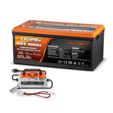 Enjoybot 48V 100AH LiFePO4 Lithium Battery with Bluetooth & Low-Temp Protection, 5120Wh, 100A BMS
