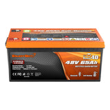 Enjoybot 48V 65AH LiFePO4 Lithium Golf Cart Battery with Bluetooth & Self-Heating, 3328Wh, 120A BMS