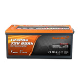 Enjoybot 72V 65AH LiFePO4 Lithium Battery with Bluetooth & Low-Temp, 4992Wh, 120A BMS