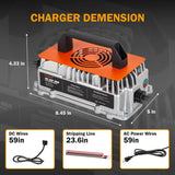 Enjoybot 87.6V 10A Mountable LiFePO4 Lithium Battery Charger For 72V Golf Carts