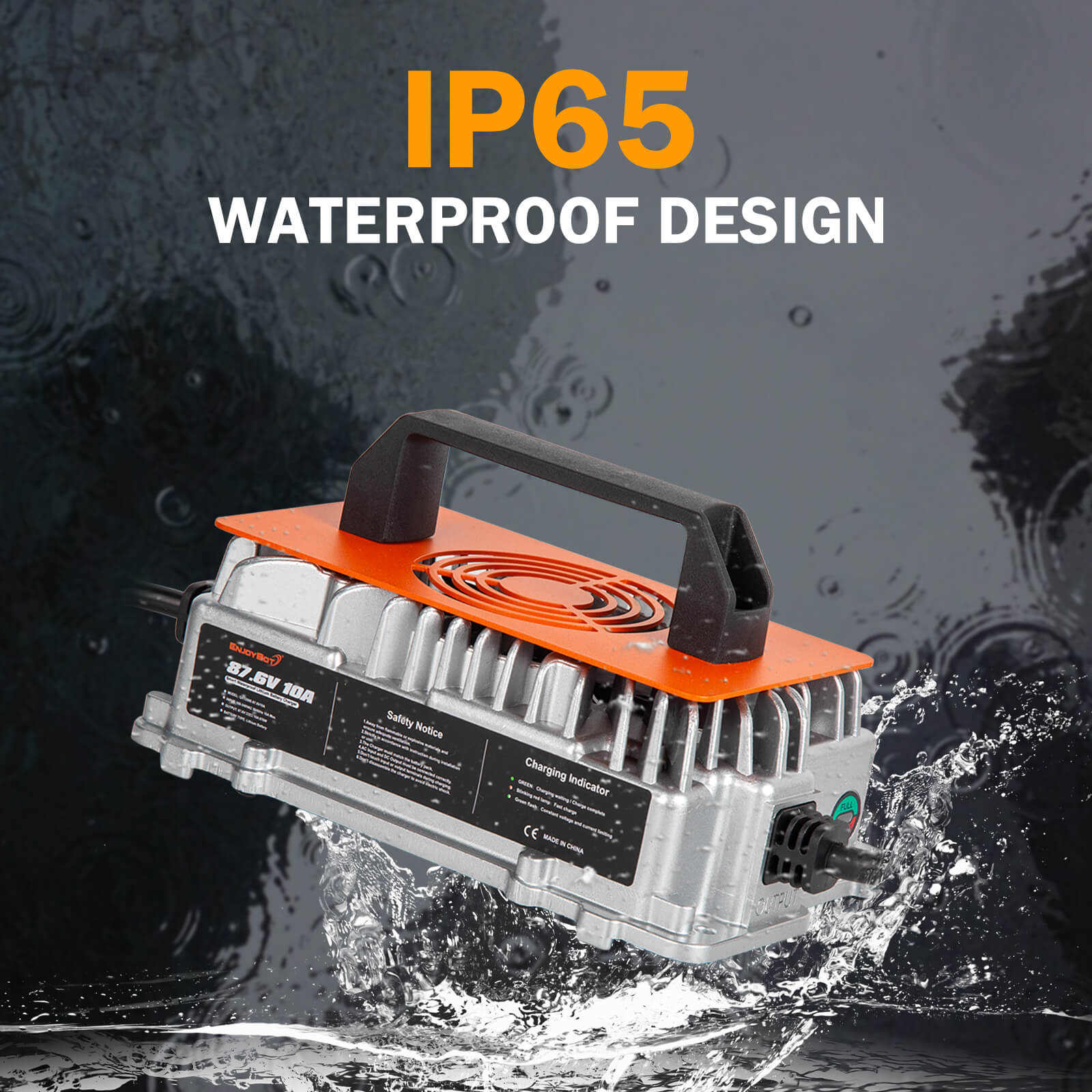 Enjoybot 87.6V 10A Mountable LiFePO4 Lithium Battery Charger For 72V Golf Carts