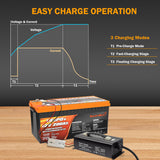 Enjoybot 14.6V (12V) 40A Dual-Purpose Lithium Battery Charger - 3 Charging Modes