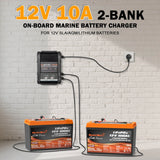 Enjoybot 2 Bank 12V 10A On-Board Marine Battery Charger