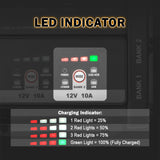 Enjoybot 2 Bank 12V 10A On-Board Marine Battery Charger