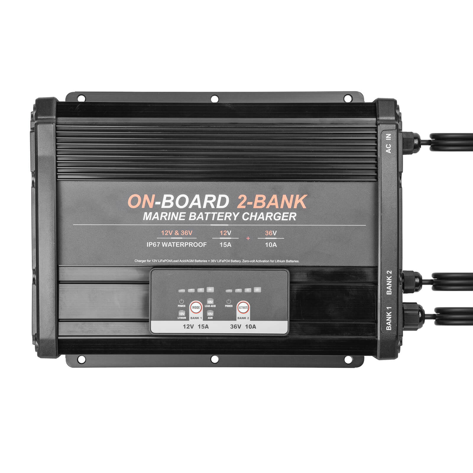 Enjoybot 2 Bank 12V 15A + 36V 10A On-Board Marine Battery Charger