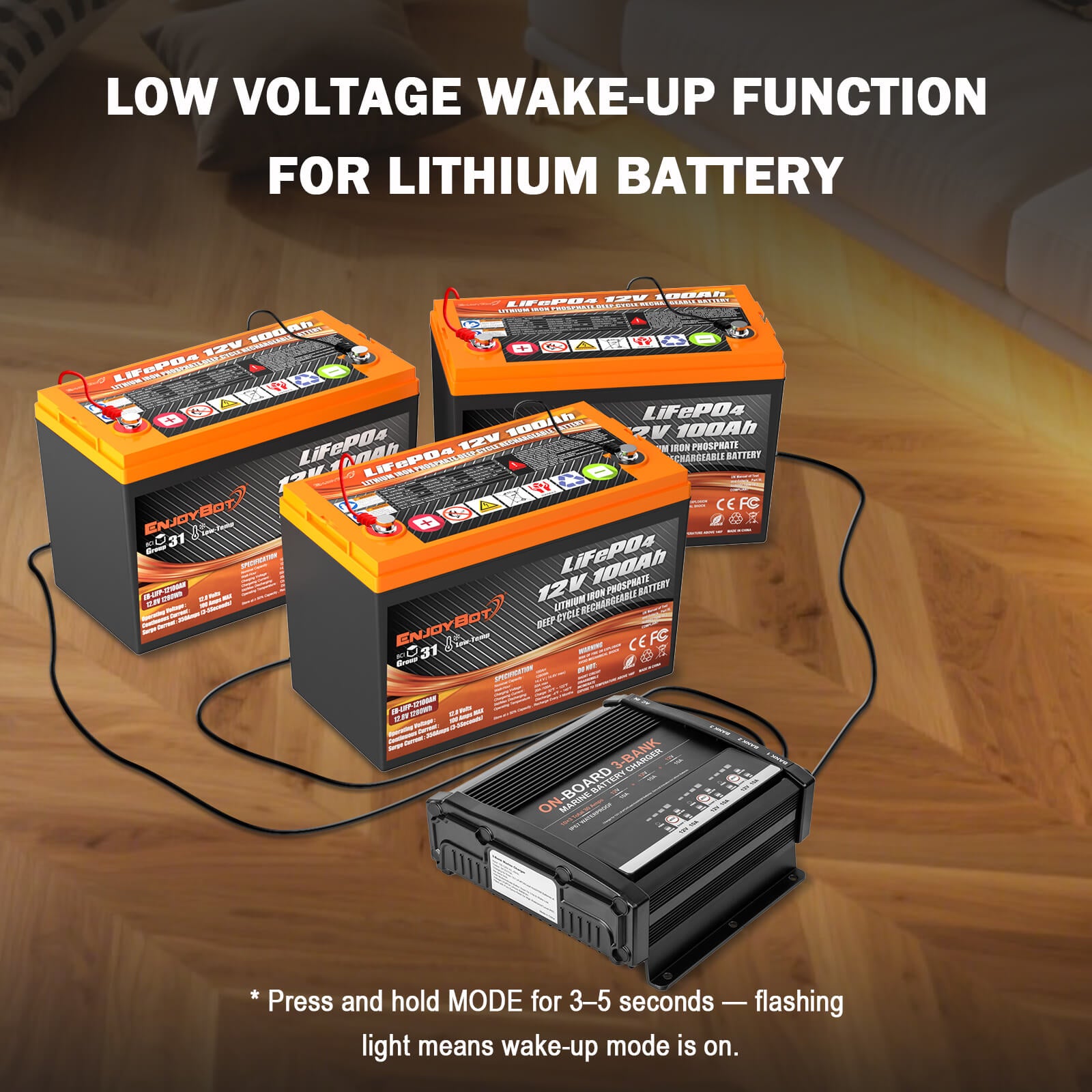 Enjoybot 3 Bank 12V 10A On-Board Marine Battery Charger