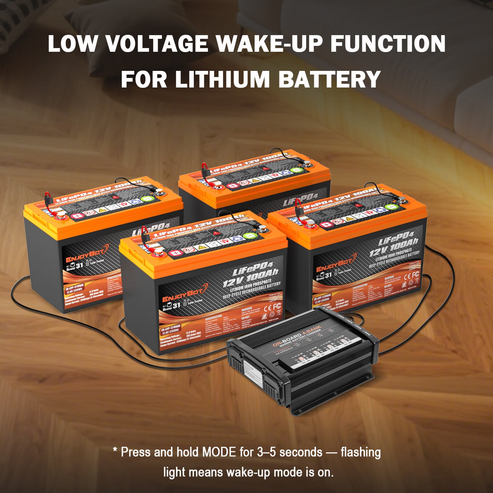 Enjoybot 4 Bank 12V 10A On-Board Marine Battery Charger