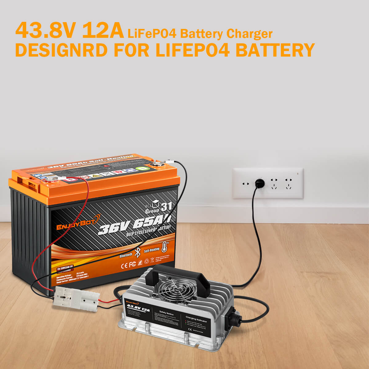 Enjoybot 43.8v 12A lithium battery charger for 36V Lithium battery