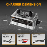 Enjoybot 43.8v 12A lithium battery charger - demension
