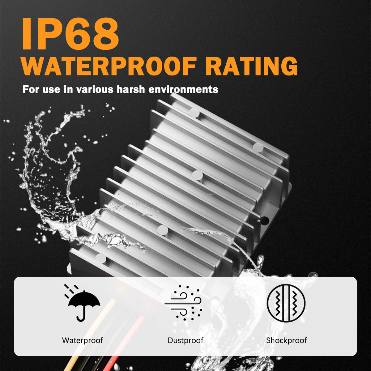 Enjoybot DC-DC 60V/72V to 12V Step Down Converter 20A 240W  with Fuse Waterproof