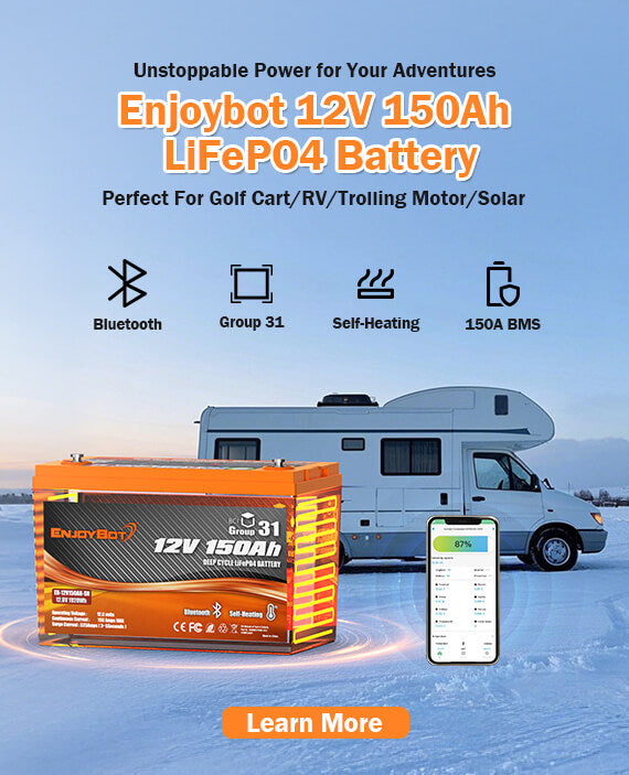 Enjoybot 12V 150Ah Deep Cycle Lithium Battery Group 31 Battery