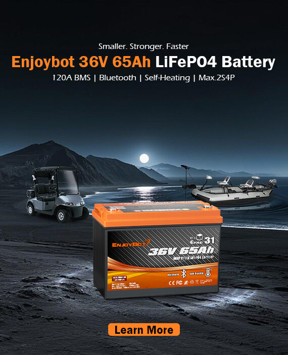 Enjoybot 36V 65Ah Lithium Battery Group 31 Battery For Golf Cart & Trolling Motor