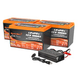 Enjoybot 36V Lithium Golf Cart Battery Set - 100Ah Group 31 Battery with 43.8V 13A Charger