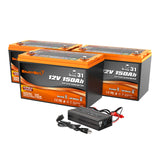 Enjoybot 36V Lithium Trolling Motor Battery Set - 150Ah Group 31 Battery with 43.8V 13A Charger