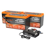 Enjoybot 36V Lithium Golf Cart Battery Set - 100Ah Group 31 Battery with 43.8V 20A Charger