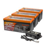 Enjoybot 12v 200Ah lifepo4 battery 3 pack _ 14.6V 40A charge