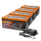 Enjoybot 12v 200Ah lifepo4 battery 4 pack _ 14.6V 40A charge