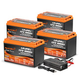 Enjoybot 12V 100Ah Group 31 Lithium Battery_4Pack+58.4V 10A Charger