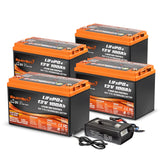 Enjoybot 12V 100Ah Group 31 Lithium Battery_4Pack+58.4V 15A Charger