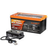 Enjoybot 12V 200Ah LiFePO4 Battery 1 Pack+14.6V 40A Charger