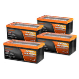 Enjoybot 12V 200Ah Self-Heating LiFePO4 Lithium Battery 4 Pack