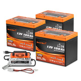 Enjoybot 12V 100Ah Group 24 Bluetooth LiFePO4 Lithium Battery With Self-Heating, 1280Wh, 100A BMS
