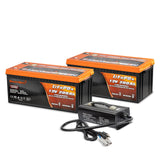 Enjoybot 12V 200Ah Self-Heating & Bluetooth LiFePO4 Lithium Battery 2 Pack+14.6V 40A Charger