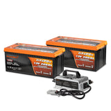 Enjoybot 12V 200Ah Self-Heating & Bluetooth LiFePO4 Lithium Battery 2 Pack+29.2V 15A Charger