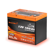 Enjoybot 12V 100Ah Group 24 Bluetooth LiFePO4 Lithium Battery With Self-Heating, 1280Wh, 100A BMS