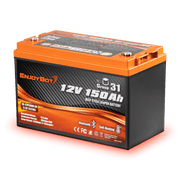 Enjoybot 12V 150Ah Group 31 LiFePO4 Lithium Battery with Bluetooth & Self-Heating, 1920Wh, 150A BMS