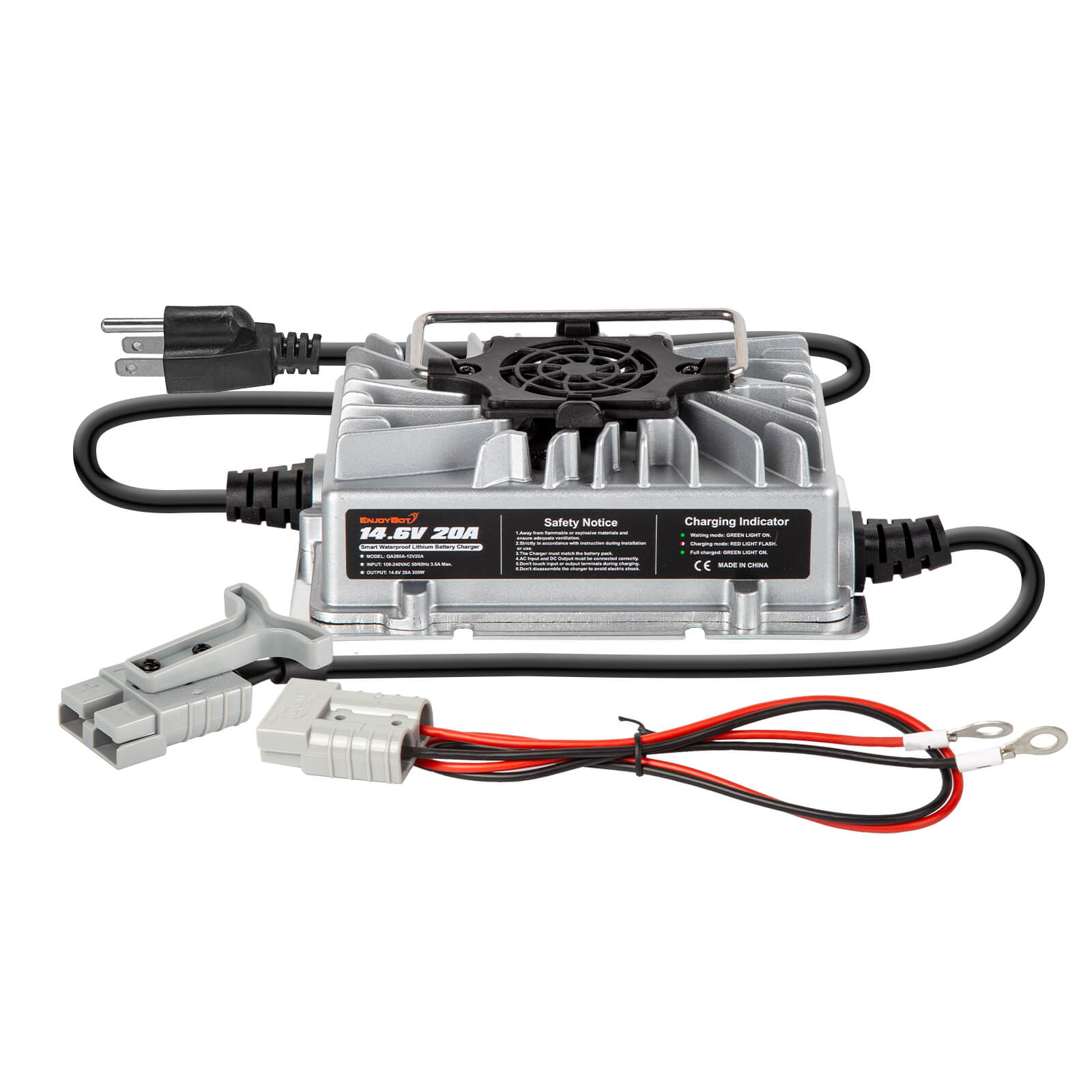 [Upgraded Version] Enjoybot 14.6V 20A Waterproof Mountable LiFePO4 Lithium Battery Charger For 12V LiFePO4 Battery