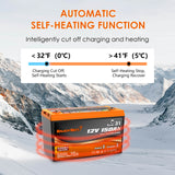 Enjoybot 12V 150Ah Group31 Bluetooth Self-Heating LiFePO4 Lithium Battery - 32°F Self-Heating