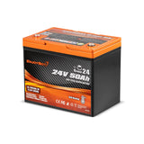 Enjoybot 24V 50Ah Group 24 LiFePO4 Lithium Battery 1 Pack