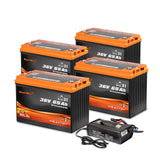 Enjoybot 36V 65AH Group 31 LiFePO4 Lithium Battery With Self-Heating, 2496Wh, 120A BMS