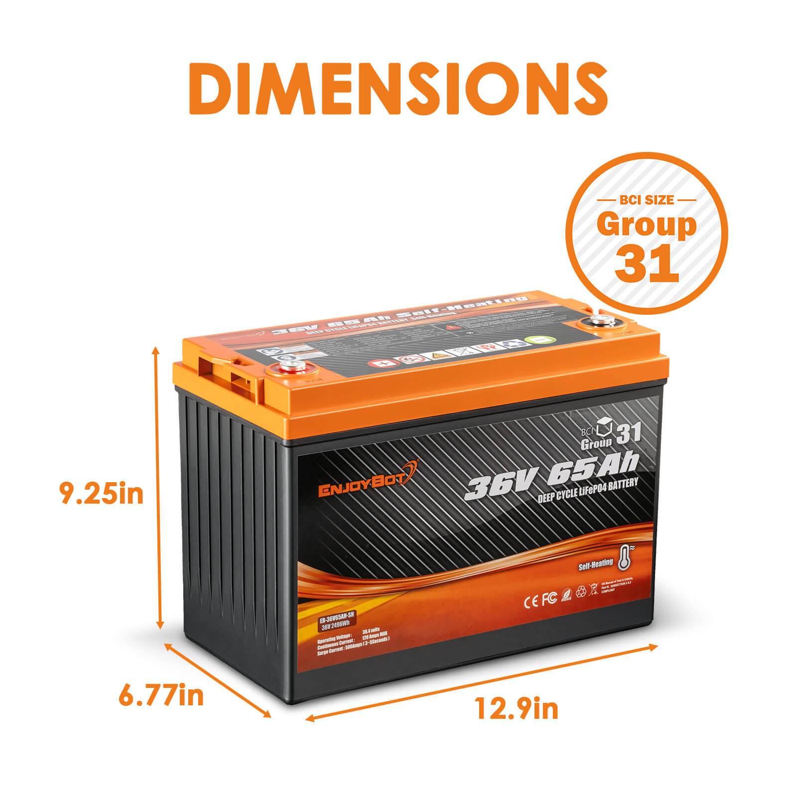 ENJOYBOT Used Second Hand Battery 36V 65AH LiFePO4 Lithium Battery