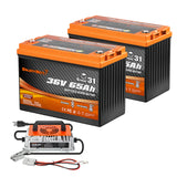 Enjoybot 36V 65AH Group 31 LiFePO4 Lithium Battery with Bluetooth & Self-Heating, 2496Wh, 120A BMS