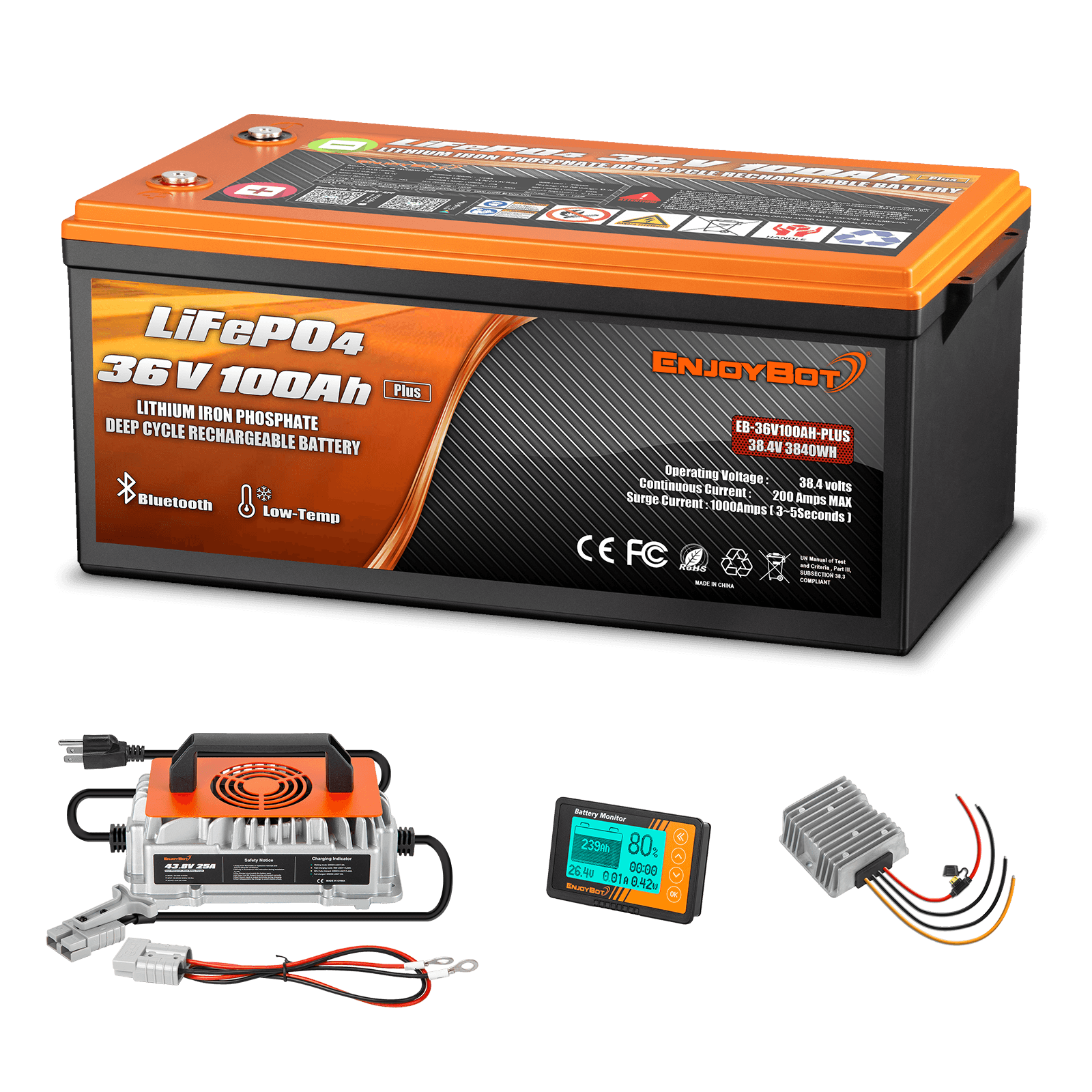 Enjoybot 36V 100Ah Plus Lithium Golf Cart Battery Conversion Kit
